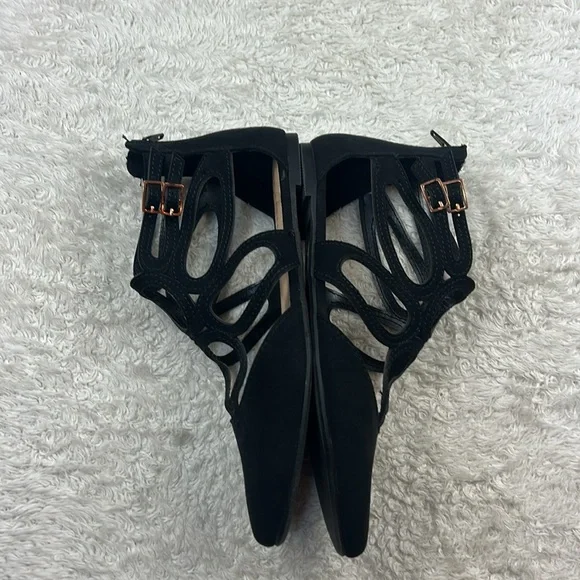 LC Lauren Conrad poem black pointed to strappy ankle flats, size 7 - 7.5 - Picture 6 of 10